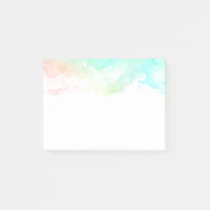Moderne Abstrakte Green & Blue Watercolor-Wirbel Post-it Klebezettel
