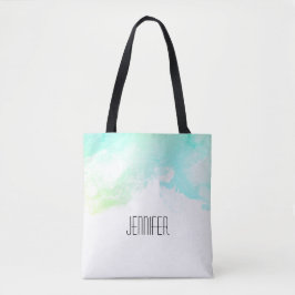 Moderne Abstrakte Green & Blue Watercolor-Wirbel Tasche