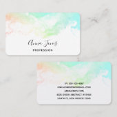 Moderne Abstrakte Green & Blue Watercolor-Wirbel Visitenkarte (Vorne/Hinten)