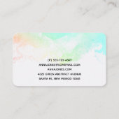 Moderne Abstrakte Green & Blue Watercolor-Wirbel Visitenkarte (Rückseite)