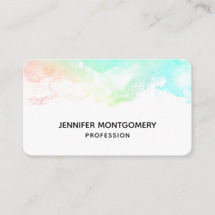 Moderne Abstrakte Green & Blue Watercolor-Wirbel Visitenkarte