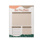 Moderne Abstrakte Green Terra Cotta Yoga Class Notizblock (Rotiert)