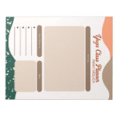 Moderne Abstrakte Green Terra Cotta Yoga Class Notizblock (Vorderseite)