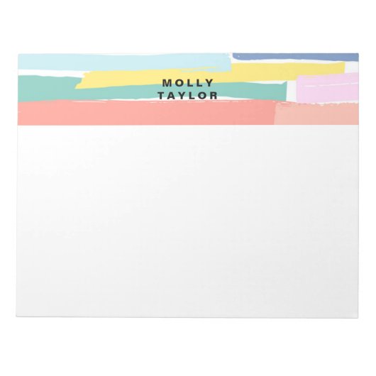 Moderne Abstrakte Grenzkunst Notizblock (Vorderseite)