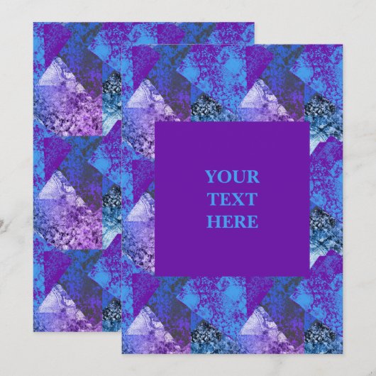 Moderne Abstrakte Gritty Grunge Einladung (Vorne/Hinten)