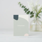 Moderne, Abstrakte, grüne, Aquamarine Pastellfarbe Visitenkarte (Stehend Vorderseite)