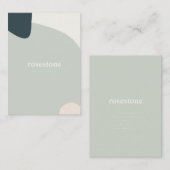 Moderne, Abstrakte, grüne, Aquamarine Pastellfarbe Visitenkarte (Vorne/Hinten)