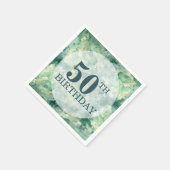 Moderne Abstrakte Grüne Farbe Geburtstag Serviette (Ecke)