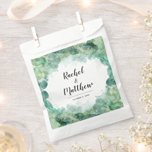 Moderne Abstrakte Grüne Hochzeit Geschenktütchen (Ausgeschnitten)