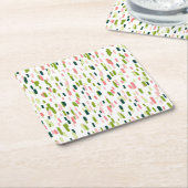 Moderne Abstrakte grüne Rosa Sprinklen Rechteckiger Pappuntersetzer (angewinkelt)