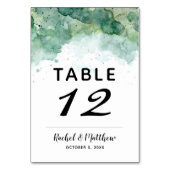 Moderne Abstrakte grüne Tischnummern (Rückseite)