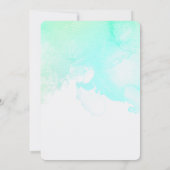 Moderne Abstrakte Grüne und Blaue Wasserfarbe Gebu Einladung (Rückseite)