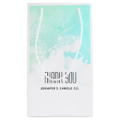 Moderne Abstrakte grüne und blaue Wasserfarbe Viel Kleine Geschenktüte (Rückseite)