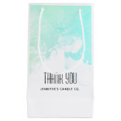 Moderne Abstrakte grüne und blaue Wasserfarbe Viel Kleine Geschenktüte (Vorderseite)