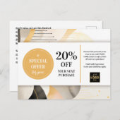 Moderne Abstrakte Gutscheinermäßigung Postkarte (Vorne/Hinten)