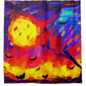 Moderne Abstrakte Halloween-Nacht Duschvorhang (Vorderseite)