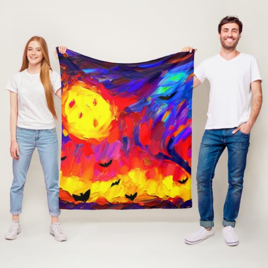 Moderne Abstrakte Halloween-Nacht Fleecedecke (Beispiel)