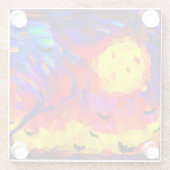 Moderne Abstrakte Halloween-Nacht Glasuntersetzer (Rückseite)