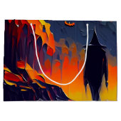 Moderne Abstrakte Halloween-Nacht Große Geschenktüte (Rückseite)