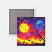 Moderne Abstrakte Halloween-Nacht Magnet (Vorderseite/Rückseite)