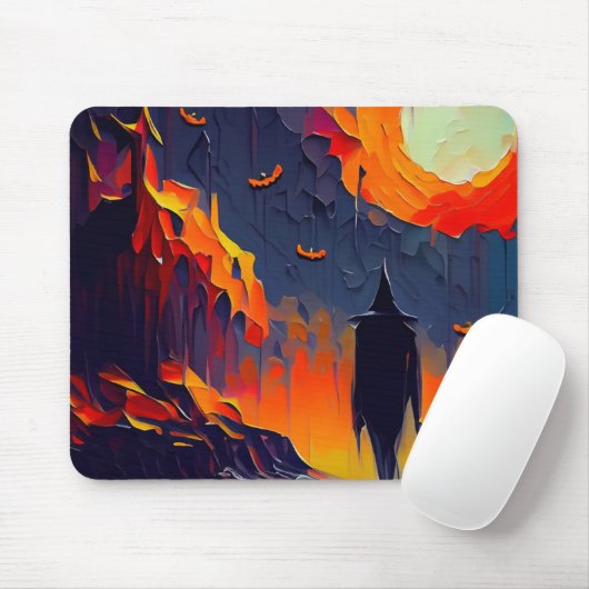 Moderne Abstrakte Halloween-Nacht Mousepad (Mit Mouse)