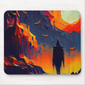 Moderne Abstrakte Halloween-Nacht Mousepad (Vorne)