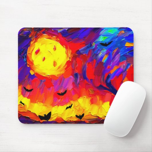 Moderne Abstrakte Halloween-Nacht Mousepad (Mit Mouse)