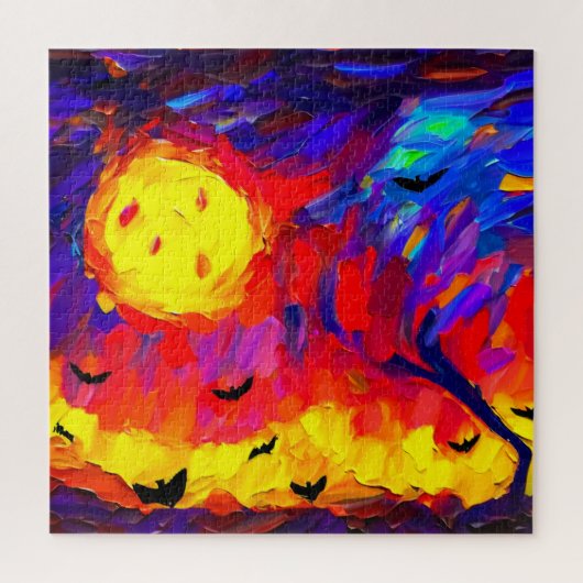 Moderne Abstrakte Halloween-Nacht Puzzle (Vertikal)