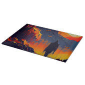 Moderne Abstrakte Halloween-Nacht Schneidebrett (Ecke)