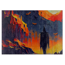 Moderne Abstrakte Halloween-Nacht Schneidebrett