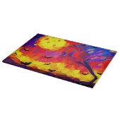 Moderne Abstrakte Halloween-Nacht Schneidebrett (Ecke)