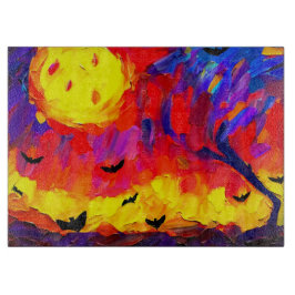 Moderne Abstrakte Halloween-Nacht Schneidebrett