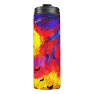 Moderne Abstrakte Halloween-Nacht Thermosbecher