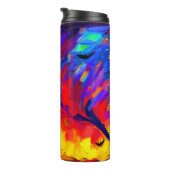 Moderne Abstrakte Halloween-Nacht Thermosbecher (Nach rechts gedreht)