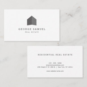 Moderne abstrakte Heim-Logo Realtor Schwarz und We Visitenkarte