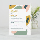 Moderne Abstrakte Heirat feiert jetzt Spätsehen Einladung (Stehend Vorderseite)