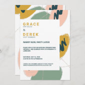 Moderne Abstrakte Heirat feiert jetzt Spätsehen Einladung (Vorne/Hinten)