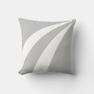 Moderne, abstrakte, hellgraue und weiße Wellen Kissen