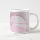 Moderne abstrakte hellrosa graue Fraktal-Design Jumbo-Tasse (Rechts)