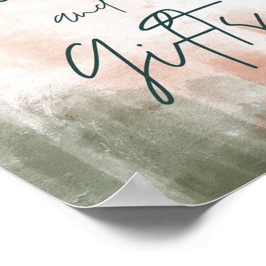 Moderne Abstrakte Herbstboho Hochzeitskarten & Ges Poster (Ecke)