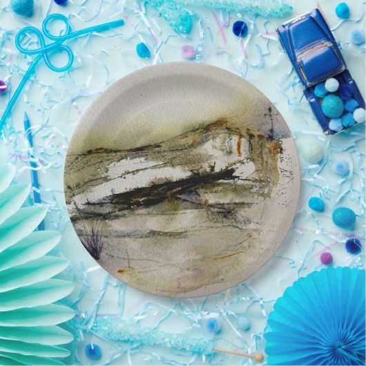 Moderne Abstrakte Herbstfarbe Pappteller (Party)