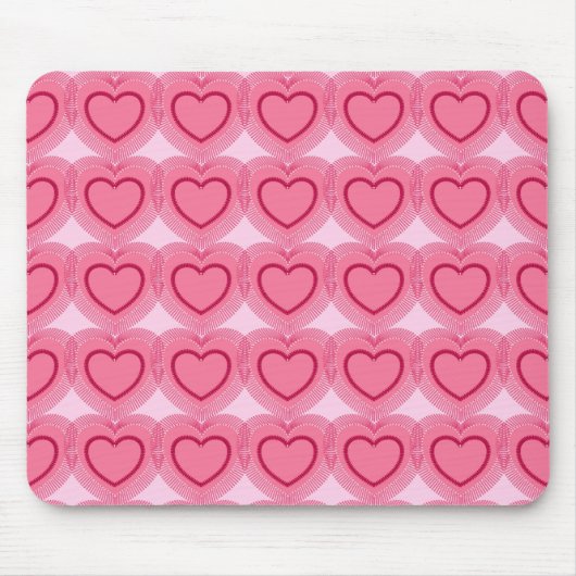 Moderne Abstrakte Herzen - Azalea Pink Mousepad (Vorne)