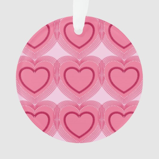 Moderne Abstrakte Herzen - Azalea Pink Ornament (Vorderseite)