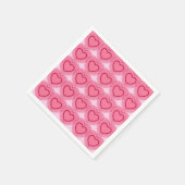 Moderne Abstrakte Herzen - Azalea Pink Serviette (Ecke)