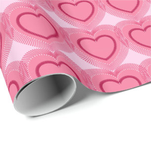 Moderne abstrakte Herzen - Azaleen-Rosa Geschenkpapier
