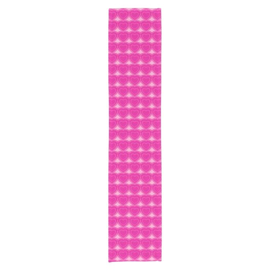 Moderne Abstrakte Herzen - Fuchsia Pink Kurzer Tischläufer (Vorderseite)
