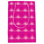 Moderne Abstrakte Herzen - Fuchsia Pink Mittlere Geschenktüte (Vorderseite)