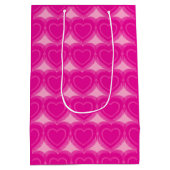 Moderne Abstrakte Herzen - Fuchsia Pink Mittlere Geschenktüte (Rückseite)