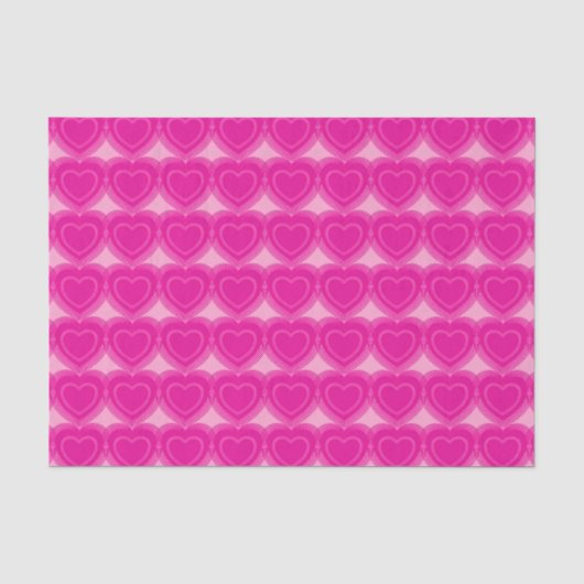 Moderne Abstrakte Herzen - Fuchsia Pink Seidenpapier (Vorderseite)