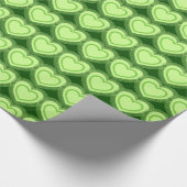 Moderne Abstrakte Herzen - Limettengrün Geschenkpapier (Ecke)